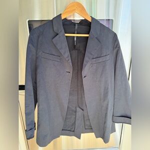 Sara Lanzi medium cotton linen black casual sport coat / blazer